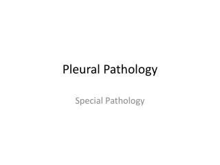 Pleural Pathology