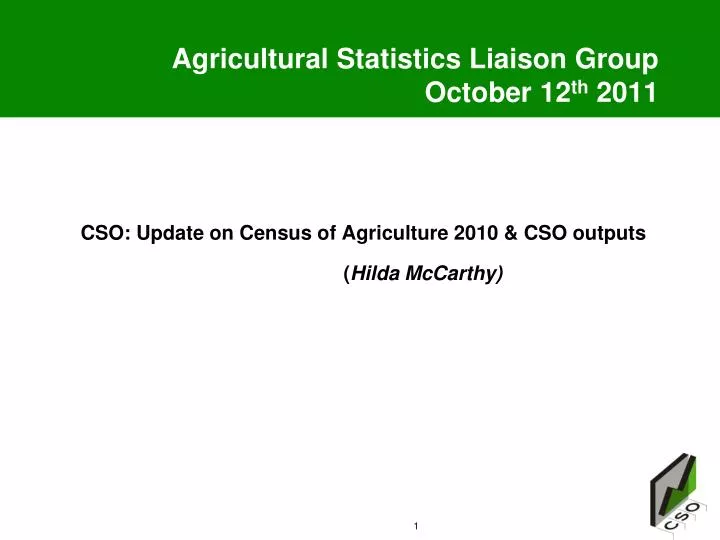 agricultural statistics liaison group october 12 th 2011