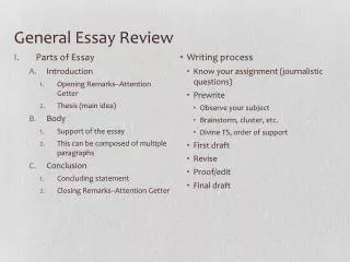General Essay Review