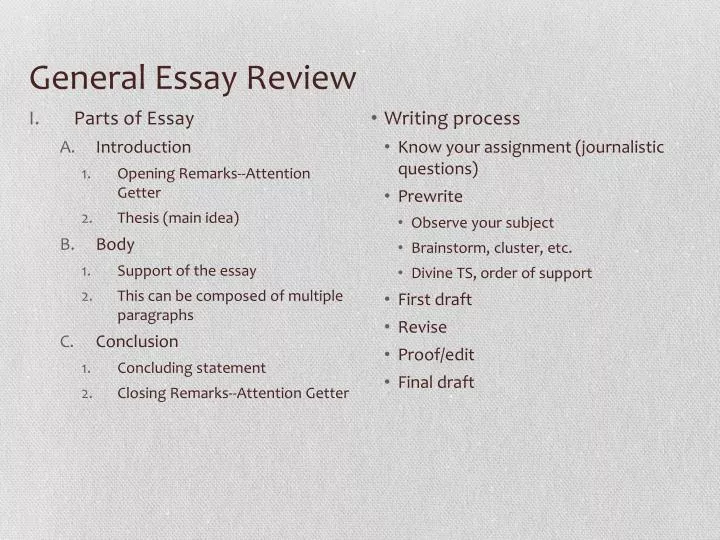 general essay review