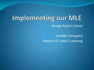 Implementing our MLE