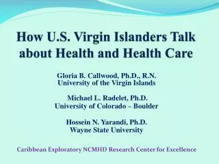How U.S. Virgin Islanders Talk about Health and Health Care