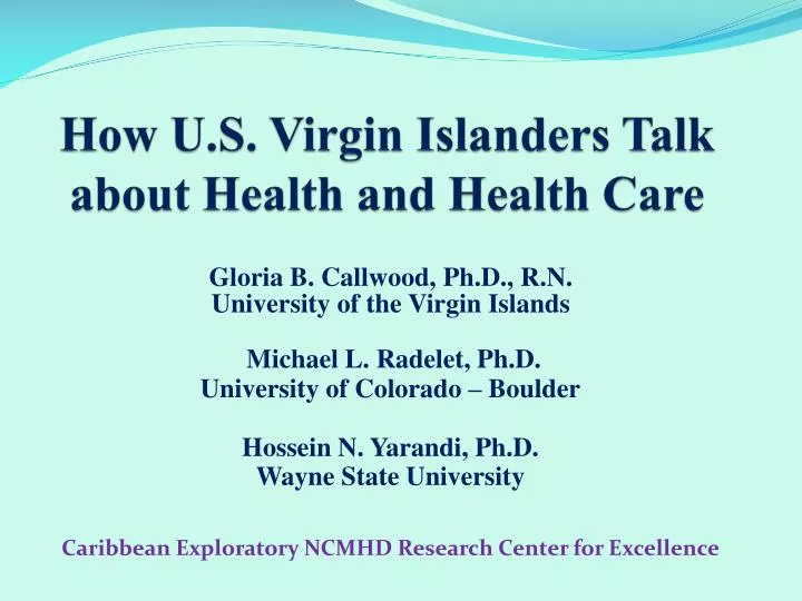 how u s virgin islanders talk about health and health care