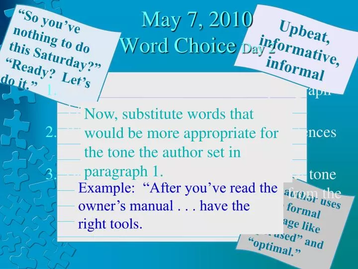 may 7 2010 word choice day 2