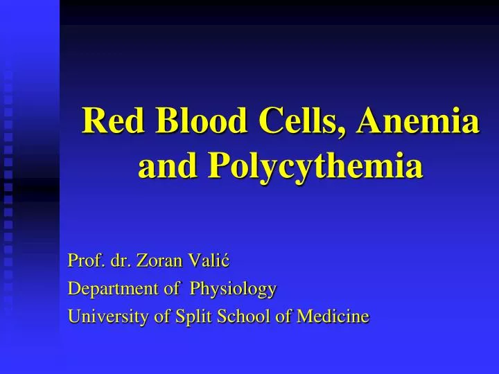 red blood cells anemia and polycythemia