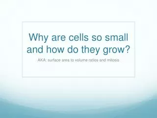 Why are cells so small and how do they grow?