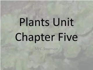 Plants Unit Chapter Five