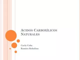 acidos carbox licos naturales