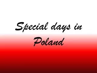 Special days in Poland