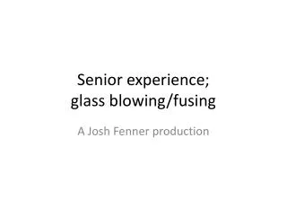 Senior experience; glass blowing/fusing