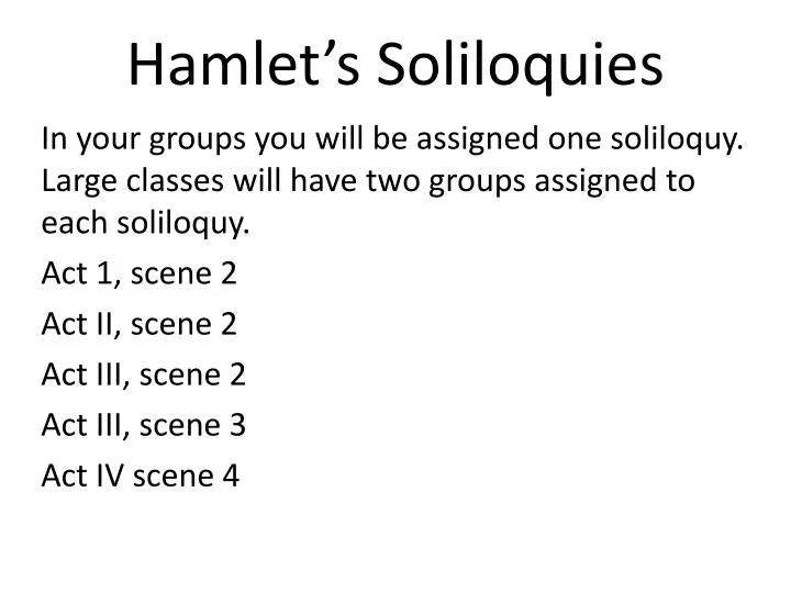 hamlet s soliloquies