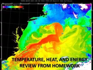 TEMPERATURE, HEAT, AND ENERGY REVIEW FROM HOMEWORK