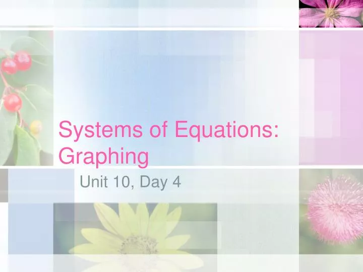 systems of equations graphing