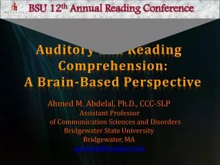 Auditory and Reading Comprehension: A Brain-Based Perspective