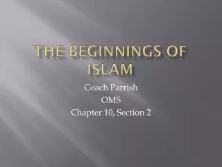 The Beginnings of Islam