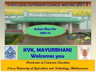 Directorate of Extension Education Orissa University of Agriculture and Technology, Bhubaneswar
