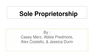 Sole Proprietorship