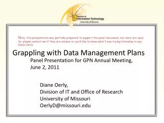Grappling with Data Management Plans