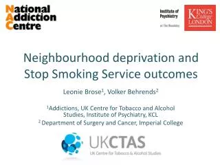 Neighbourhood deprivation and Stop Smoking Service outcomes