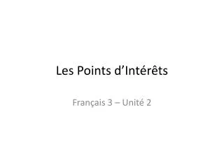 les points d int r ts
