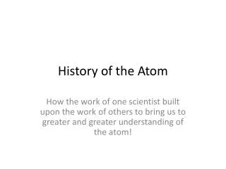 history of the atom