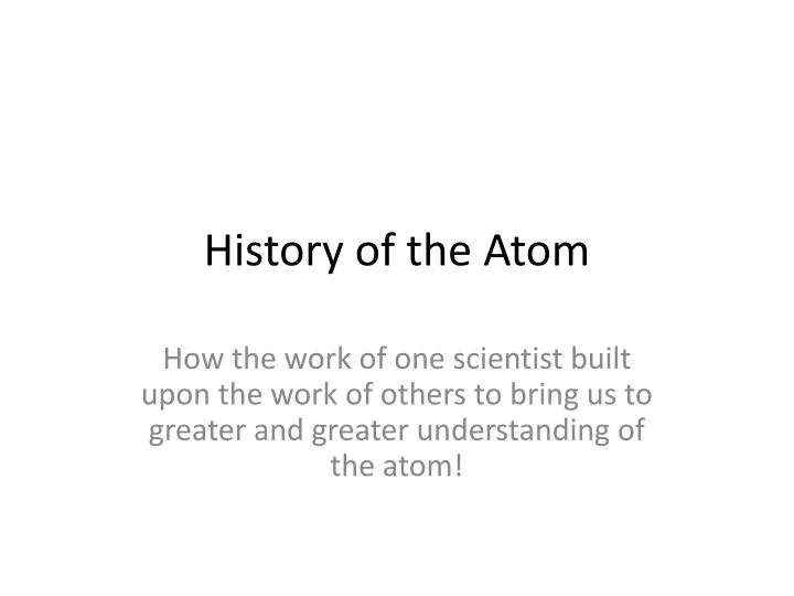 history of the atom