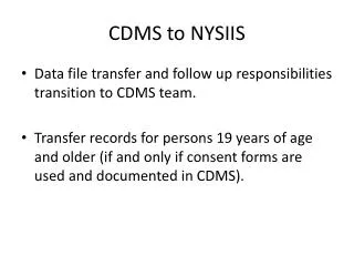 CDMS to NYSIIS