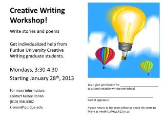 Creative Writing Workshop!