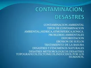 contaminacion desastres