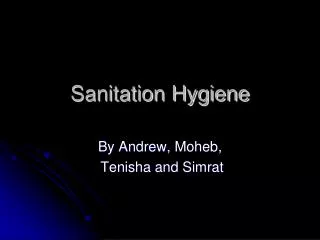 Sanitation Hygiene