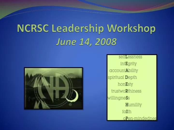 ncrsc leadership workshop june 14 2008