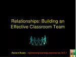 Relationships: Building an Effective Classroom Team - slide 1