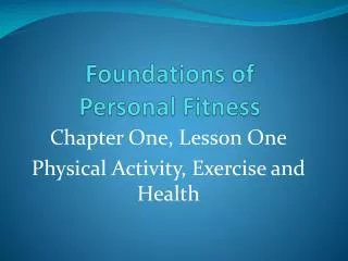 Foundations of Personal Fitness