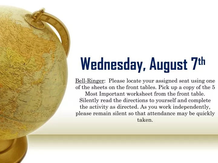 wednesday august 7 th