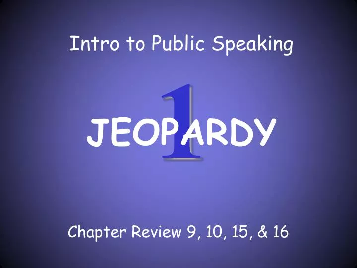 intro to public speaking