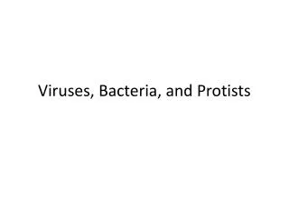 Viruses, Bacteria, and Protists