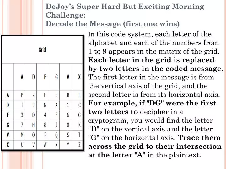 dejoy s super hard but exciting morning challenge decode the message first one wins