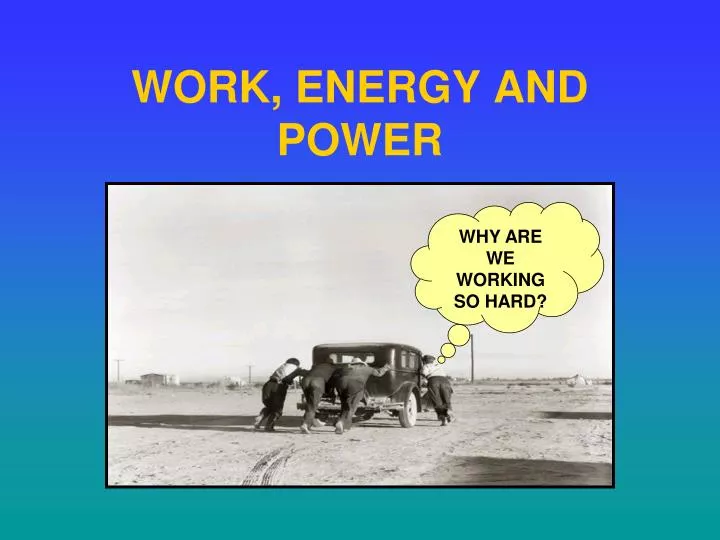work energy and power