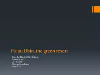 Pulau Ubin , the green resort