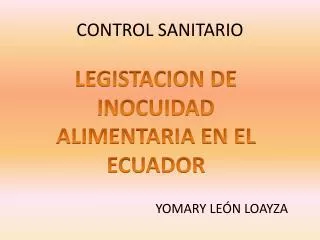 control sanitario