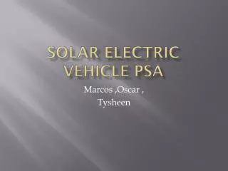 Solar Electric vehicle psa
