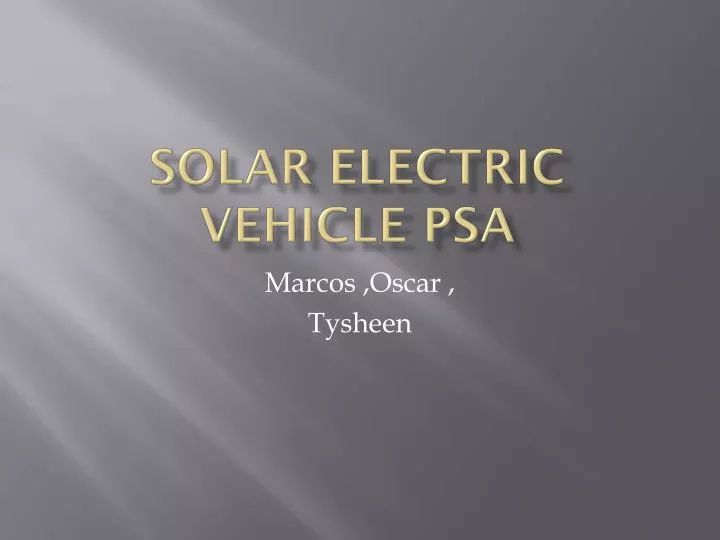 solar electric vehicle psa