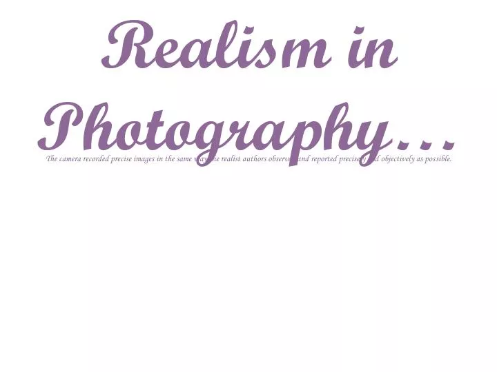 realism in photography