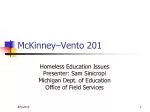 Addressing Homeless Education: Key Issues and Strategies from McKinney-Vento in Michigan - slide 1