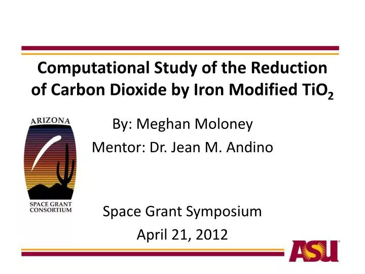 computational study of the reduction of carbon dioxide by iron modified tio 2