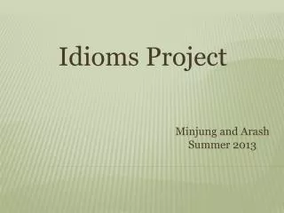 Idioms Project