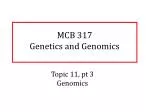 MCB 317 Genetics and Genomics - slide 1
