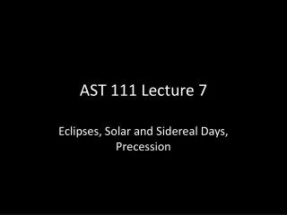 AST 111 Lecture 7