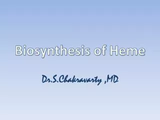 Biosynthesis of Heme