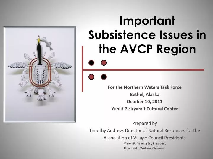 important subsistence issues in the avcp region